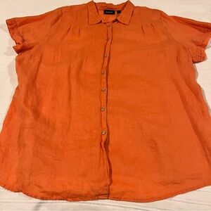 Avenue Vibrant Orange Collared Shirt